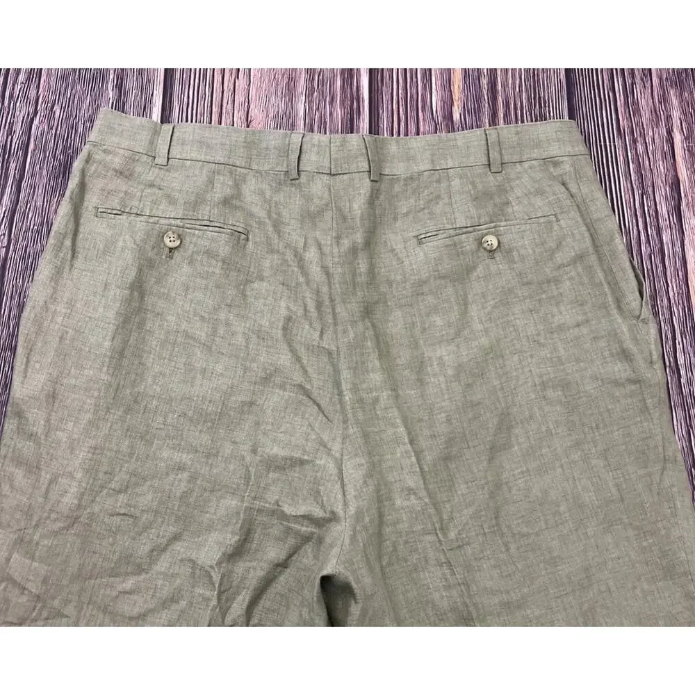 Haspel 100% Linen Chino Pants Mens Size 40x30 (Actual 39x29)